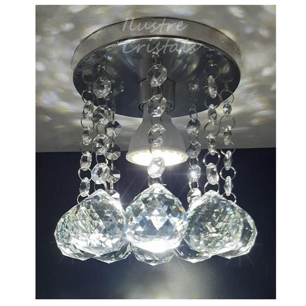 Imagem de lustre de cristal verdadeiro 13 cm de diâmetro e 13 cm de altura