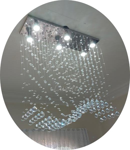 Imagem de Lustre De Cristal Verdadeiro Para Sala De Estar Retangular