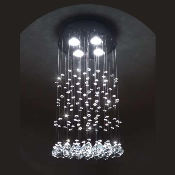 Imagem de Lustre de cristal verdadeiro redondo 50 cm de altura