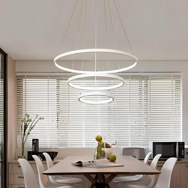 Imagem de Lustre De LED Modelo 3 Arcos Pendente Moderno Luminária Bivolt Branco Neutro 3200K 89W Brinovar