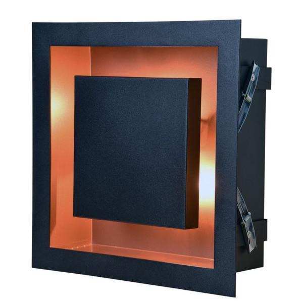 Imagem de Lustre De Luz Indireta Embutir 25x25 Preto Com Cobre