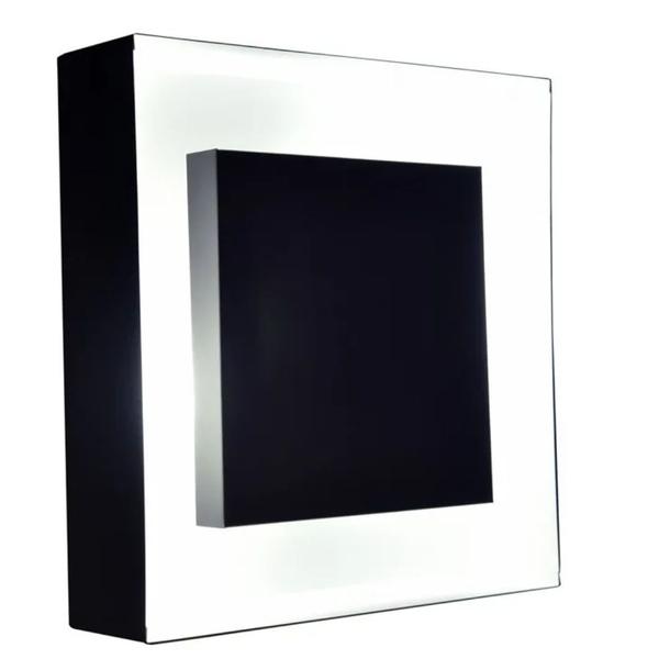 Imagem de Lustre De Luz Indireta Sobrepor 25x25 Preto Com Branco