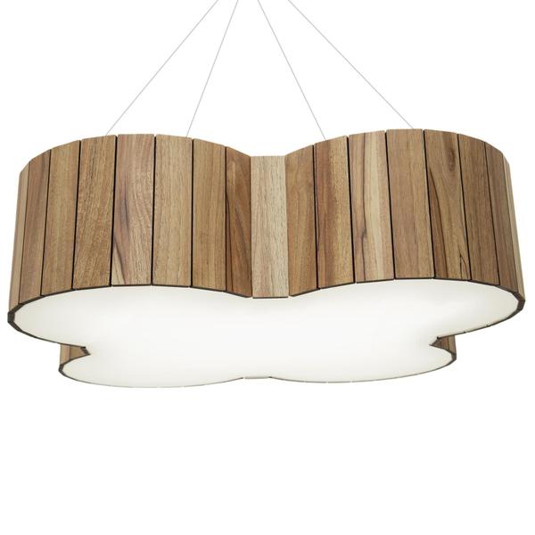 Imagem de Lustre Decorativo Madeira Pendente Farol 50Cm