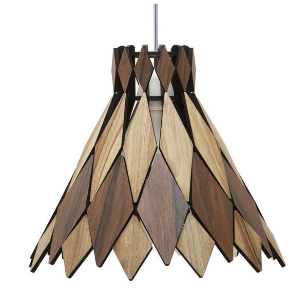 Imagem de Lustre Decorativo Madeira Pendente Jericoacoara 40Cm