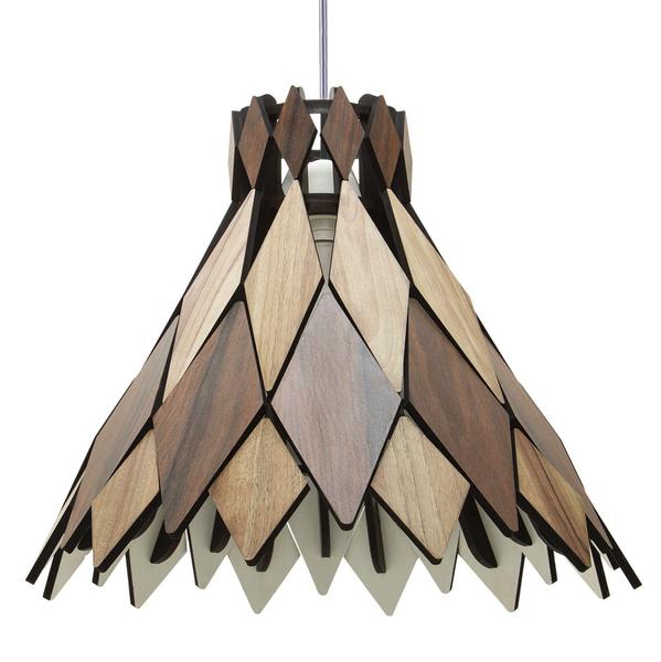 Imagem de Lustre Decorativo Madeira Pendente Jericoacoara 40Cm