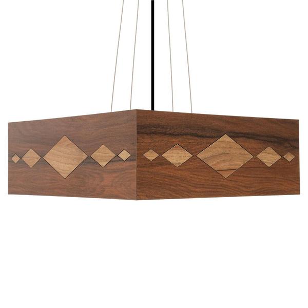 Imagem de Lustre Decorativo Madeira Pendente Maresias Nog 45Cm