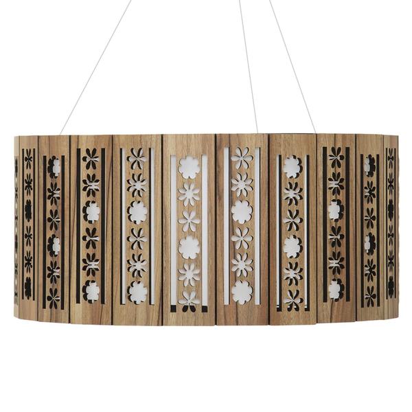 Imagem de Lustre Decorativo Madeira Pendente Porto Belo Red 60Cm