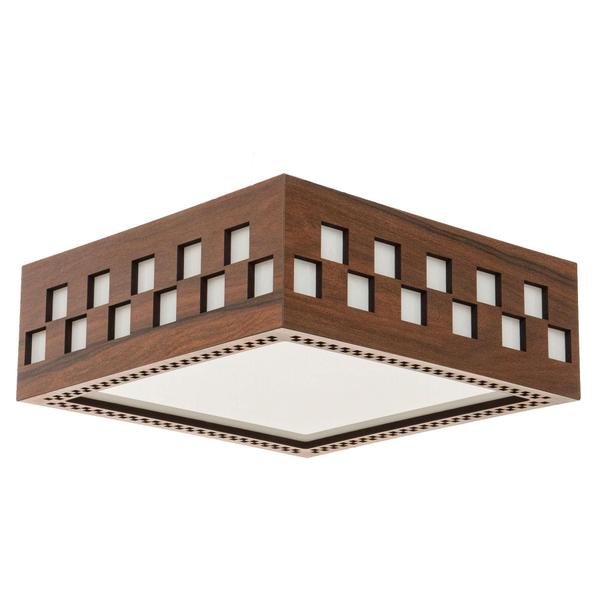 Imagem de Lustre Decorativo Madeira Plafon Enseada Quad 20Cm