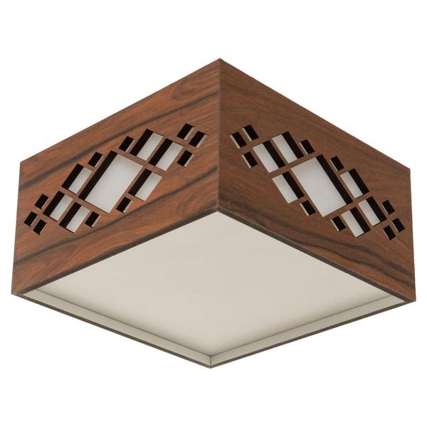 Imagem de Lustre Decorativo Madeira Plafon Pipa Lite 20Cm