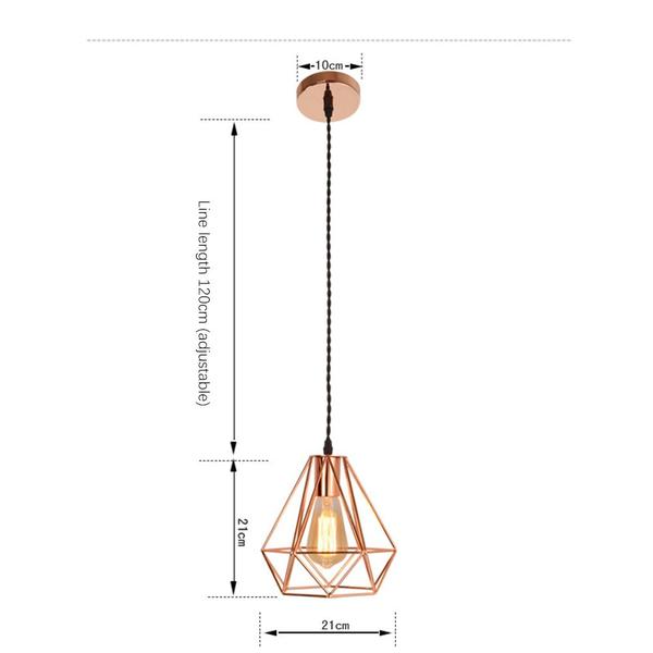 Imagem de Lustre dourado diamond de 21CM, 220V E27LED Single Spiral Attic Iluminação Diamond Golden Iron Chandelier