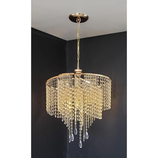 Imagem de Lustre Dourado Pendente Cristal Acrílico 42X75 Ac70