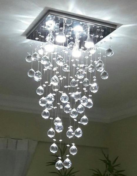 Imagem de Lustre Em Cristais 30x30 Indicado Para Mesa De Jantar