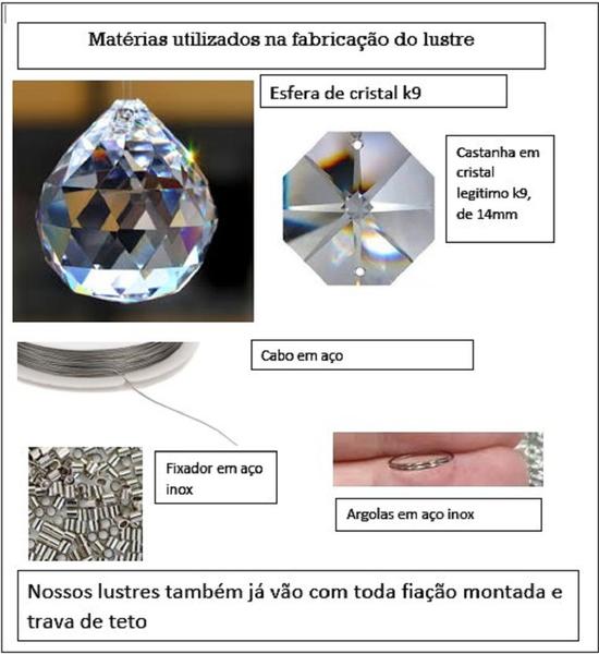 Imagem de Lustre Globo Cristal k9 30cm de Diâmetro para, quarto, cozinha, hall, sala de jantar