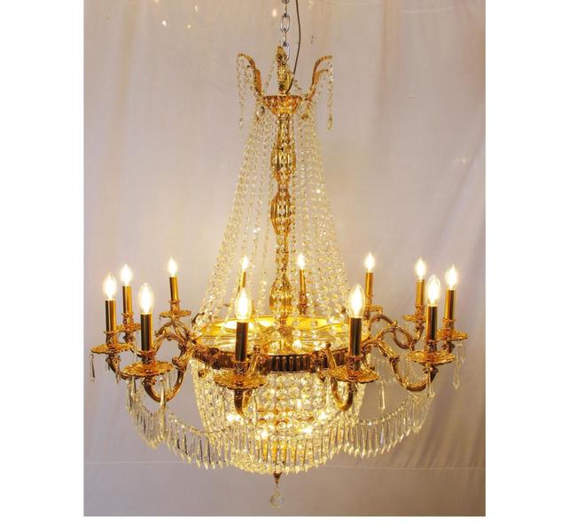 Imagem de Lustre Imponente Imperial Bronze e Cristal Formosa