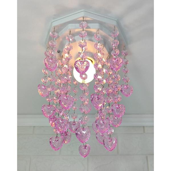 Imagem de Lustre Infantil Moderno com Base e Pingentes Rosa