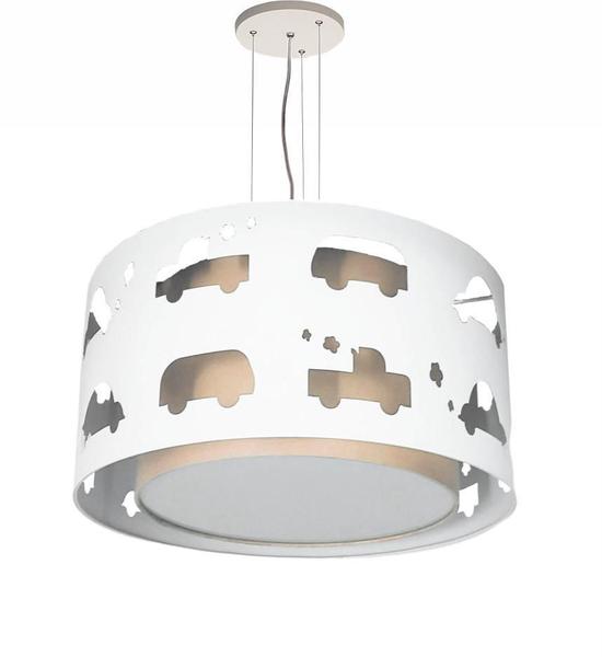 Imagem de Lustre Infantil Pendente Carrinhos Cáqui 30X16