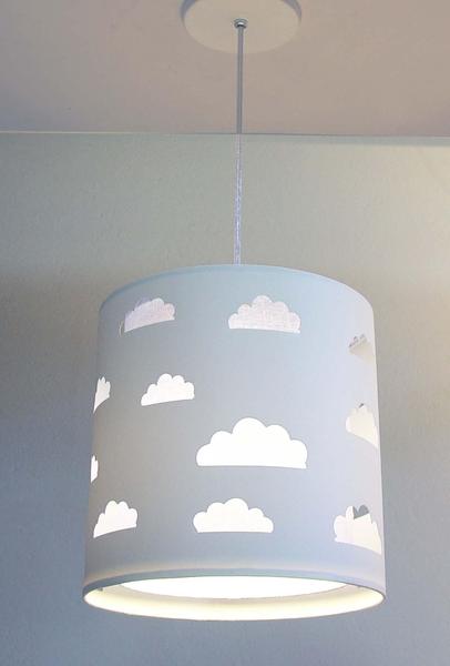 Imagem de Lustre Infantil Pendente Nuvens  Recortes Cinza 25X25