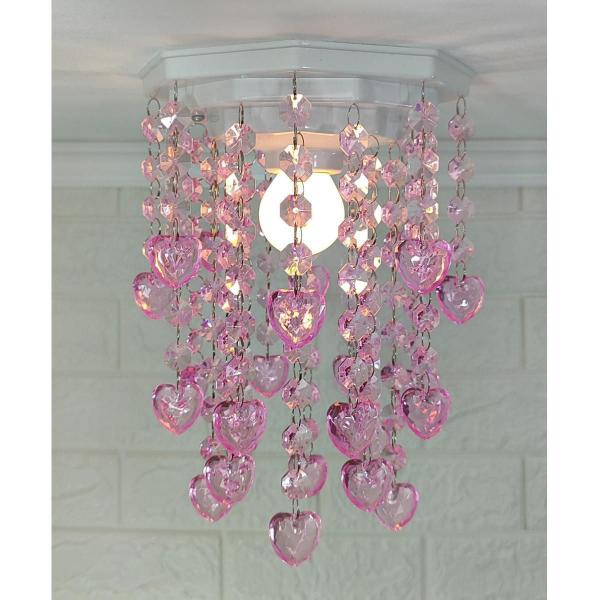 Imagem de Lustre Infantil Rosa Bebê de Acrílico - 25cm