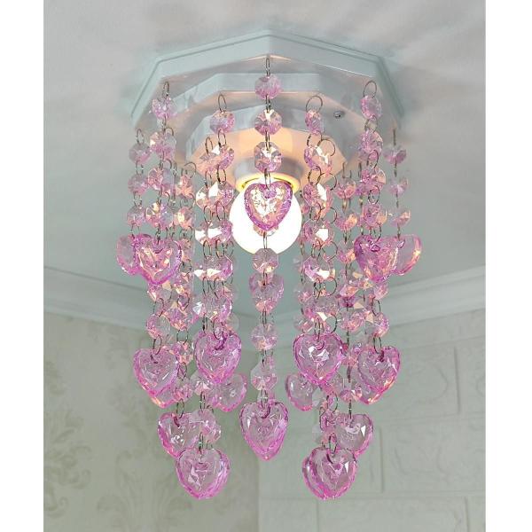 Lustre Infantil Rosa Bebê de Acrílico - 25cm - Lustres Sh Design Imagem de Lustre Infantil Rosa Bebê de Acrílico - 25cm