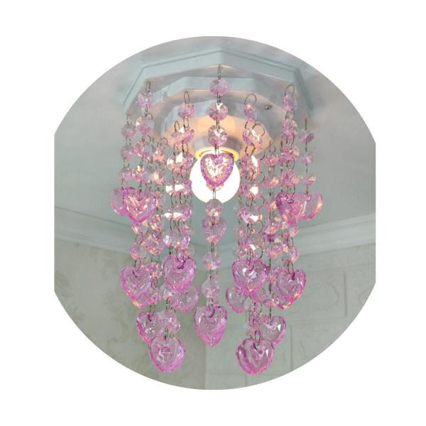 Imagem de Lustre Infantil Rosa com Castanhas de Acrílico - 25cm