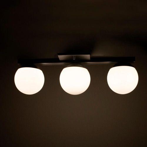 Imagem de lustre Luminaria De Teto Painel Plafon Jabuticaba 3 Globos Vidro Bivolt