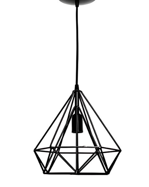 Imagem de Lustre Luminária Diamante Moderno Pendente 3D Preto