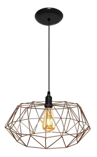 Imagem de Lustre Luminária Pendente Aramado Modelo Estádio 40cm - Ideal para Mesa de Jantar - Ideal para ser utilizado com lâmpadas de filamento LED