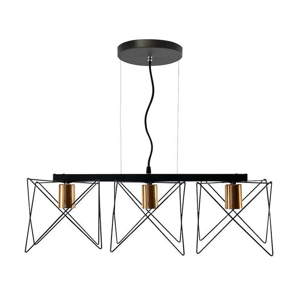 Imagem de Lustre Luminária Pendente Aramado Star Trio Wireframe Preto