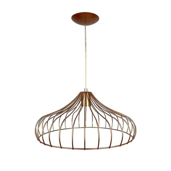 Imagem de Lustre Luminária Pendente Aramado Wind Wireframe 42Cm Cobre