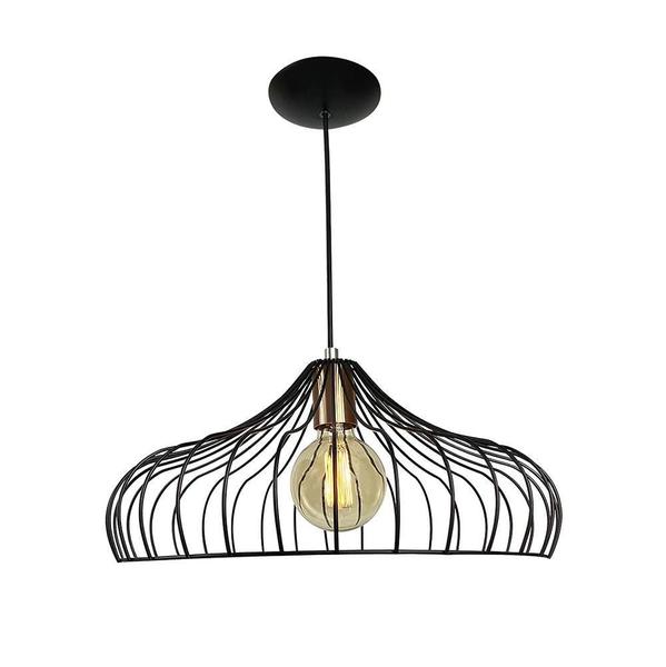 Imagem de Lustre Luminária Pendente Aramado Wind Wireframe 42Cm Preto