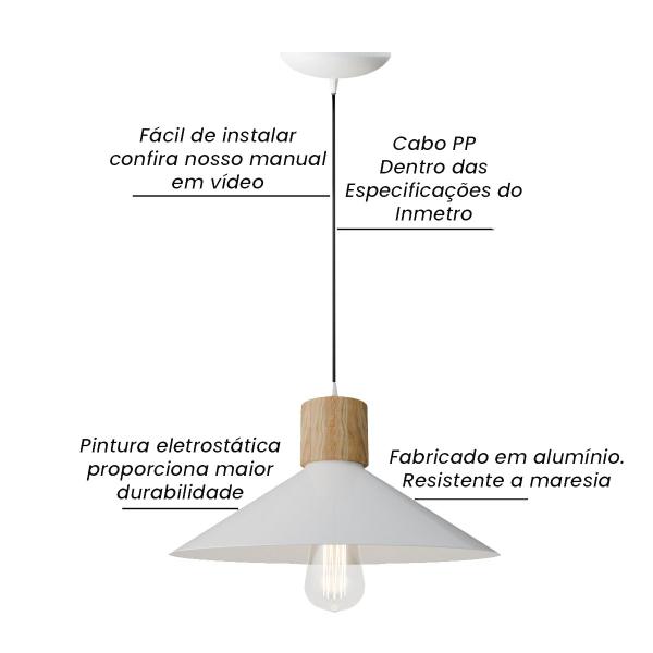 Imagem de lustre Luminária Pendente de teto Panamá Quarto Sala Cozinha