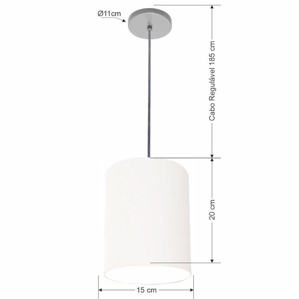 Imagem de Lustre Luminária Pendente Vivare Free Lux PE-4103CZ Cúpula em Tecido 15x20cm