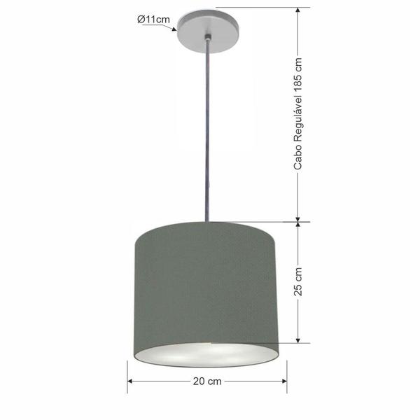 Imagem de Lustre Luminária Pendente Vivare Free Lux PE-4106BR Cúpula em Tecido 20x25cm