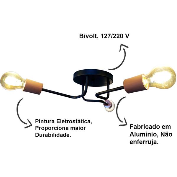 Imagem de Lustre Luminária Sputnik 3 braços- Quarto sala cozinha