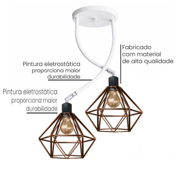 Lustre Luminária Sputnik Aranha 2 Braços Quarto Sala Cozinha - Ilustre lar Imagem de Lustre Luminária Sputnik Aranha 2 Braços Quarto Sala Cozinha