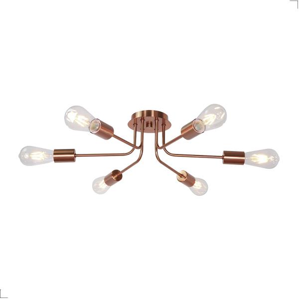 Imagem de Lustre Luminária Sputnik Aranha 6 Braços Quarto Sala Cozinha Plafon Aster 6xE27