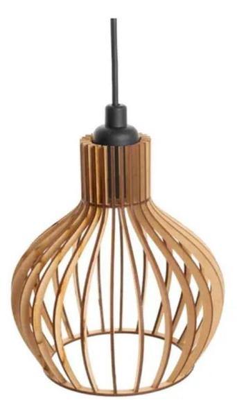 Imagem de Lustre Luminoso Pendente Teto Varanda Turin Mdf E27-21X18Cm