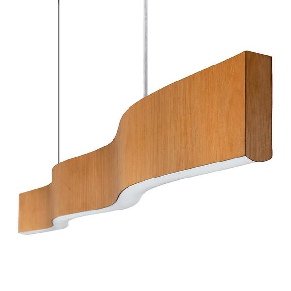 Imagem de Lustre Madeira Retangular Linear Led Integrado 98Cm -Snk01