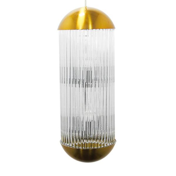 Imagem de Lustre Metal Dourado c Cristais Redondo Maior Contemporaneo