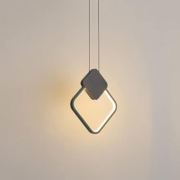 Imagem de Lustre Minimalista Losango Pendente Luxo Luminária Moderno Aaatop Branco Quente