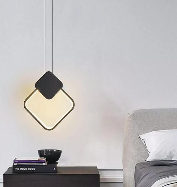 Imagem de Lustre Minimalista Losango Pendente Luxo Luminária Moderno Aaatop Branco Quente