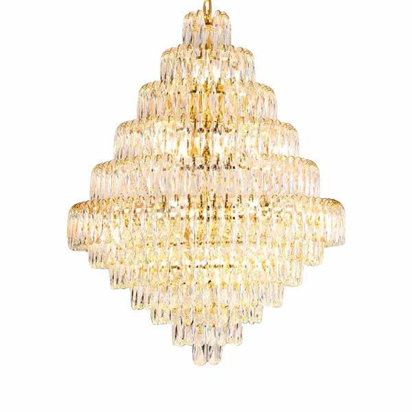 Imagem de Lustre Moçambique Dourado Com Cristal Champagne 34 Lampadas E14 Eletrorastro