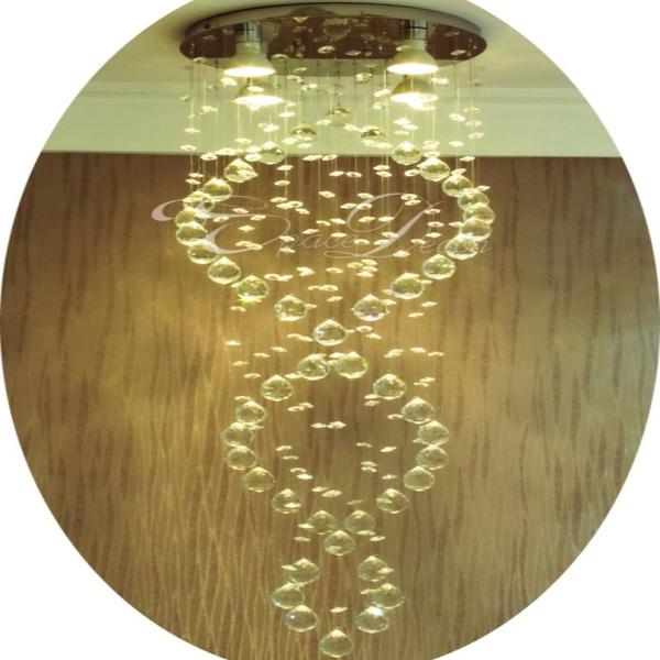 Imagem de Lustre Modelo Espiral Duplo Com Até 2m Base 30cm De Diâmetro