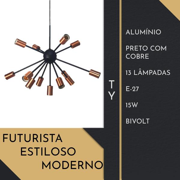 Imagem de Lustre Moderno Sputnik 13 Lâmpadas - TY