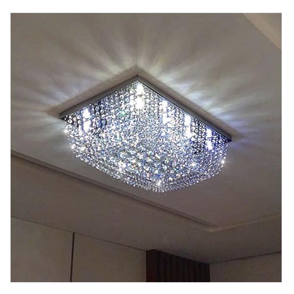 Lustre Para Sala De Cristal Legítimo K9 Base Inox 60x40 Cm - ilustre cristais Imagem de Lustre Para Sala De Cristal Legítimo K9 Base Inox 60x40 Cm