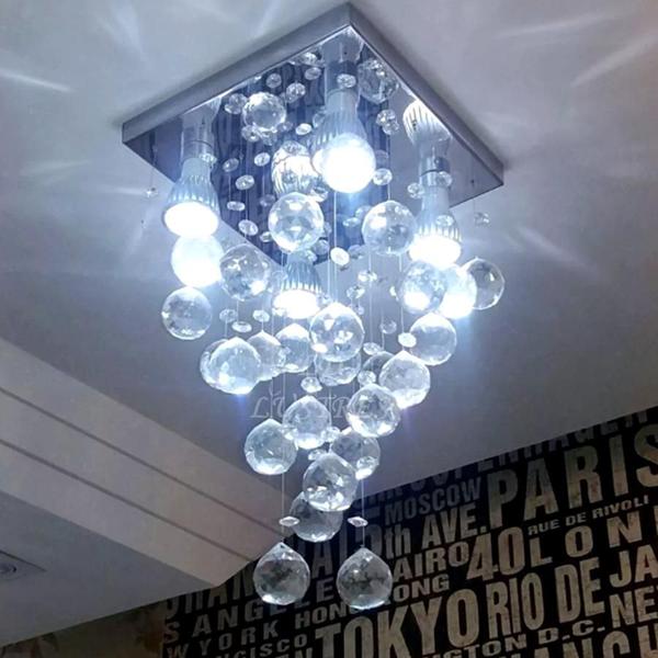 Imagem de Lustre para sala de jantar,estar,quarto com 40 cm de altura e base  de inox polido 20x20 cm