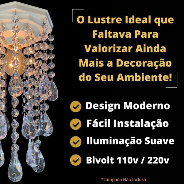 Imagem de Lustre para Sala de Jantar ou Estar Luminarias de Teto Moderno Decoração Casa - Amêndoas Oct. Interc