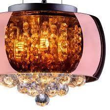 Imagem de Lustre Para Sala de Jantar Pendente Plafon em Vidro e Cristal Attractive Cobre 28cm G9 Lustre Design Moderno Sala Quarto