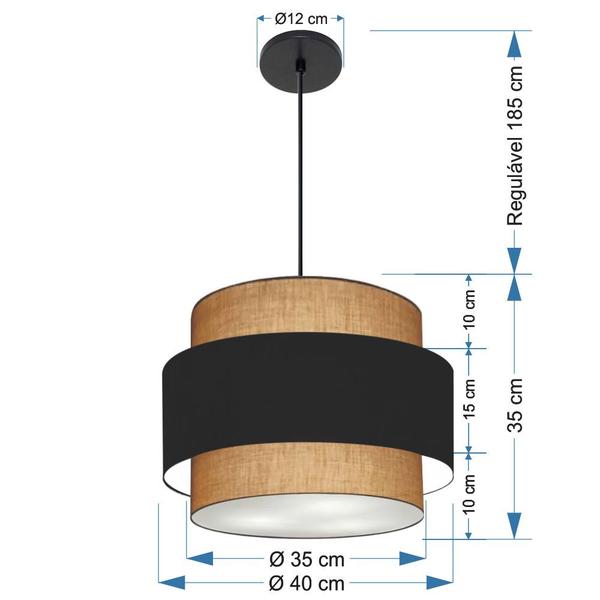 Imagem de Lustre Para Sala de Jantar Vivare Md-4392 Cúpula em Tecido 40cm