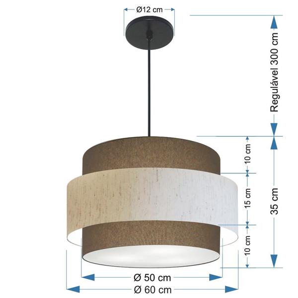 Imagem de Lustre Para Sala de Jantar Vivare Md-4396 Cúpula em Tecido 60cm